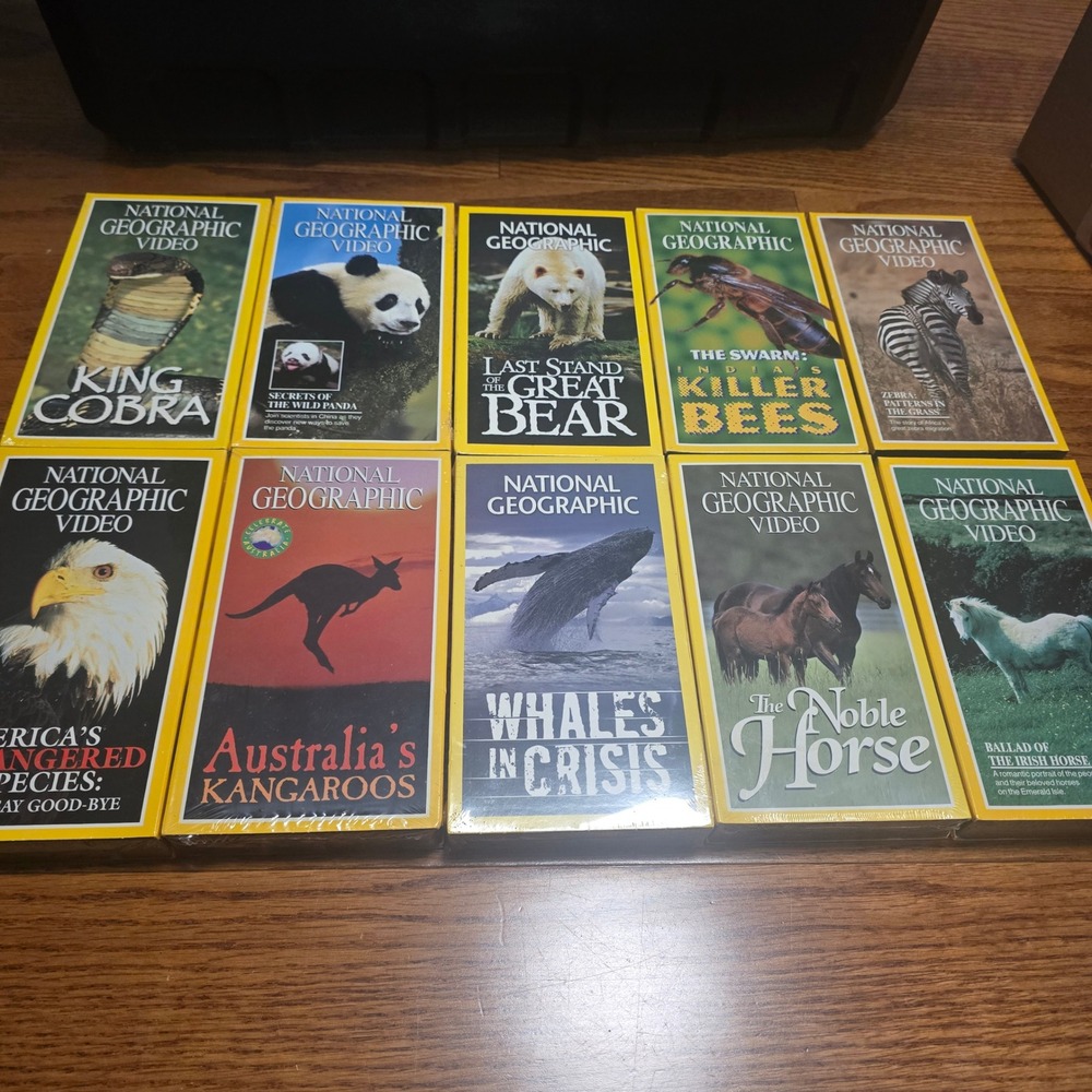 National Geographic Video VHS Lot of 10 Factory Sealed New Nature Documentary
